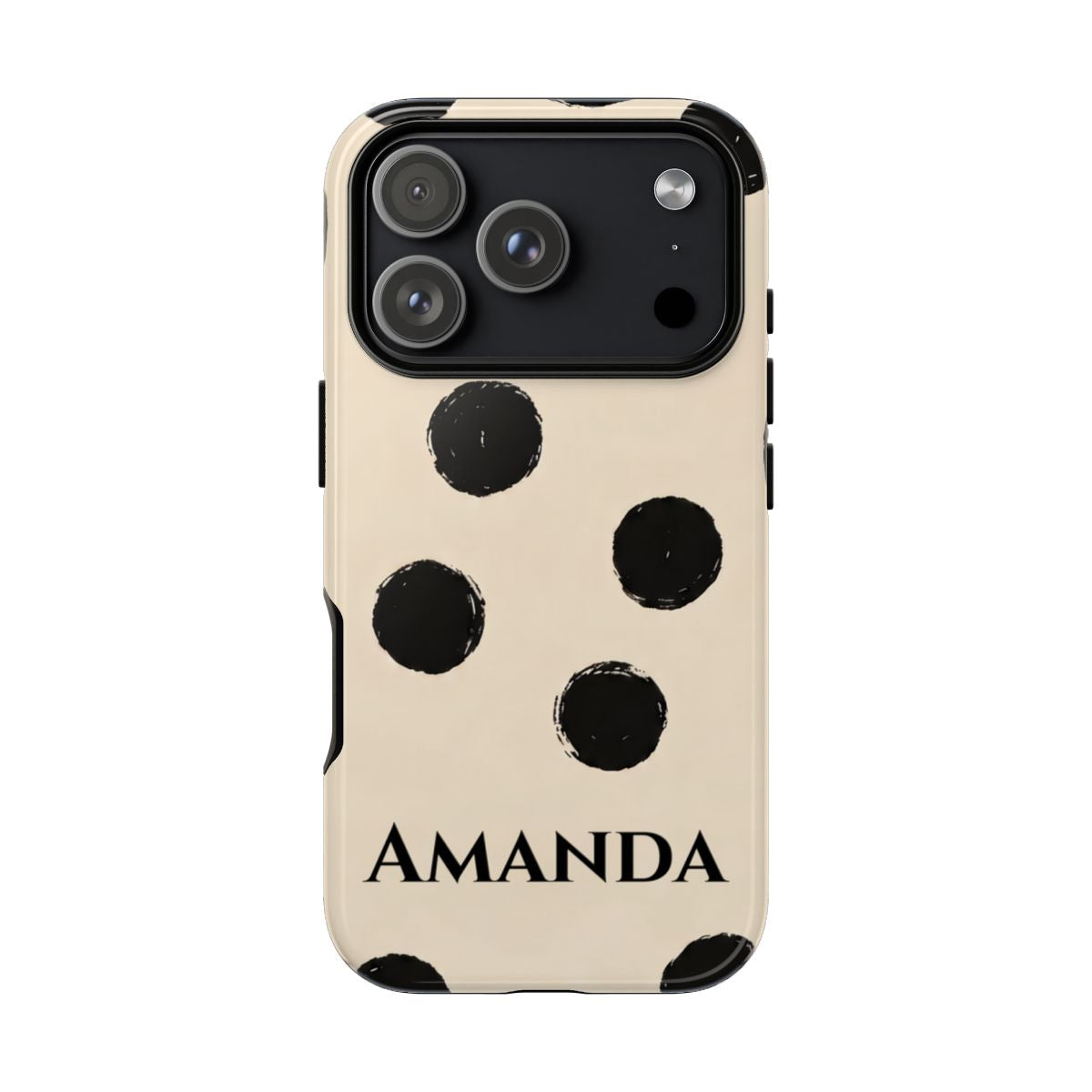 Personalized Polka Dot Phone Case – Custom Name Modern Abstract Aesthetic