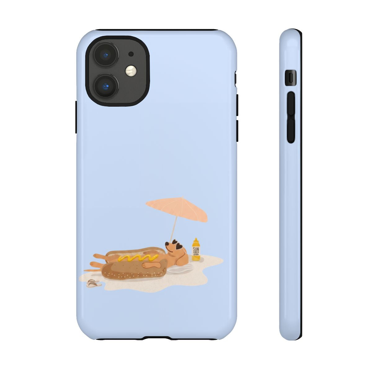 Funny Dachshund Phone Case – Minimalist Hot Dog Summer Aesthetic