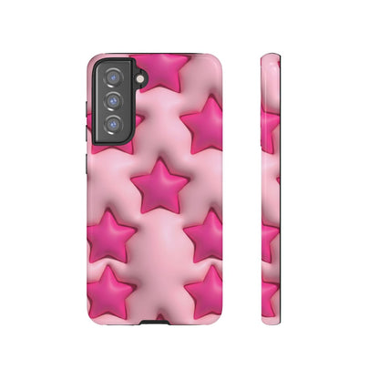 Pink Puffy Stars Aesthetic Phone Case - Cute Y2K Design