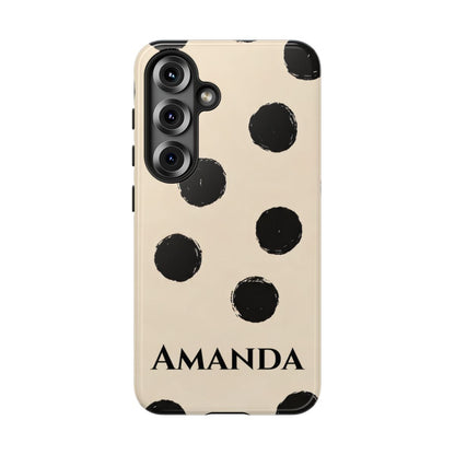 Personalized Polka Dot Phone Case – Custom Name Modern Abstract Aesthetic
