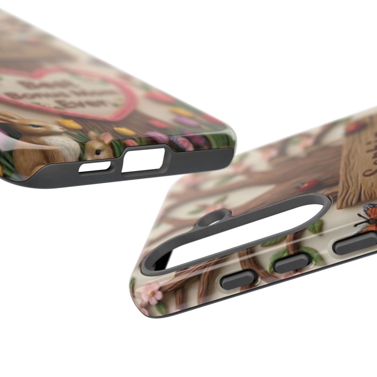 Personalized Bonus Mom Phone Case – Custom Name Clay Spring Garden Aesthetic