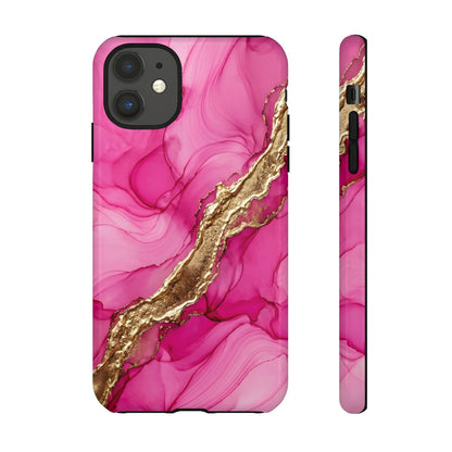Pink Gold Marble Phone Case – Luxe Alcohol Ink Aesthetic