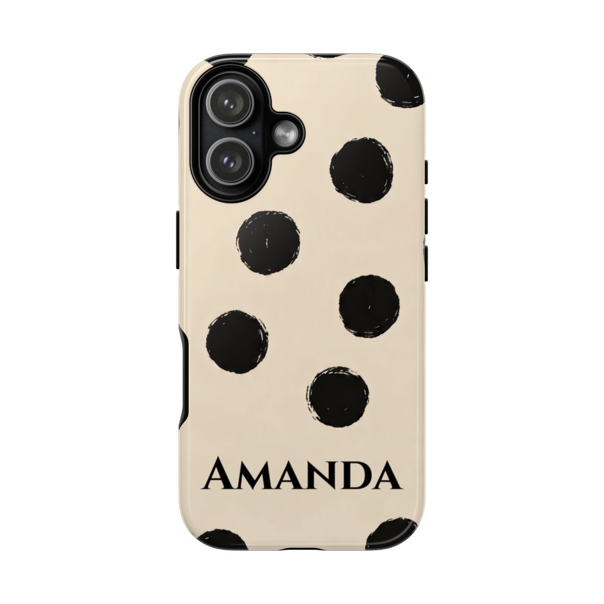 Personalized Polka Dot Phone Case – Custom Name Modern Abstract Aesthetic