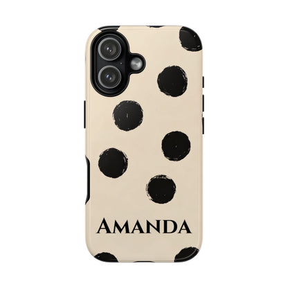 Personalized Polka Dot Phone Case – Custom Name Modern Abstract Aesthetic