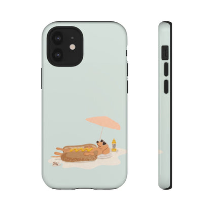 Funny Dachshund Phone Case – Minimalist Hot Dog Summer Aesthetic