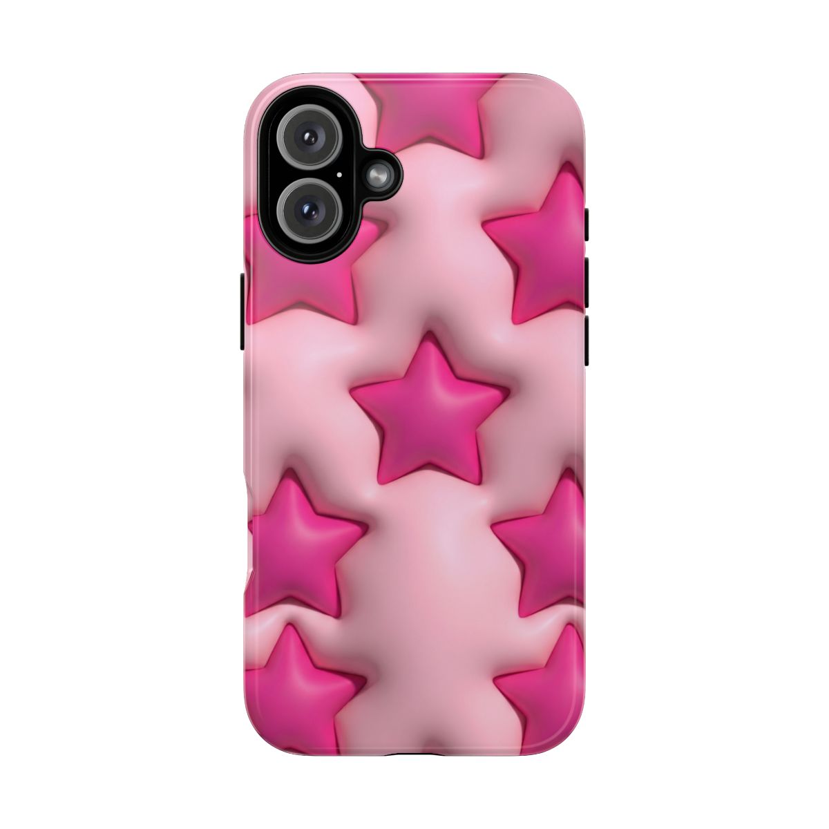 Pink Puffy Stars Aesthetic Phone Case - Cute Y2K Design