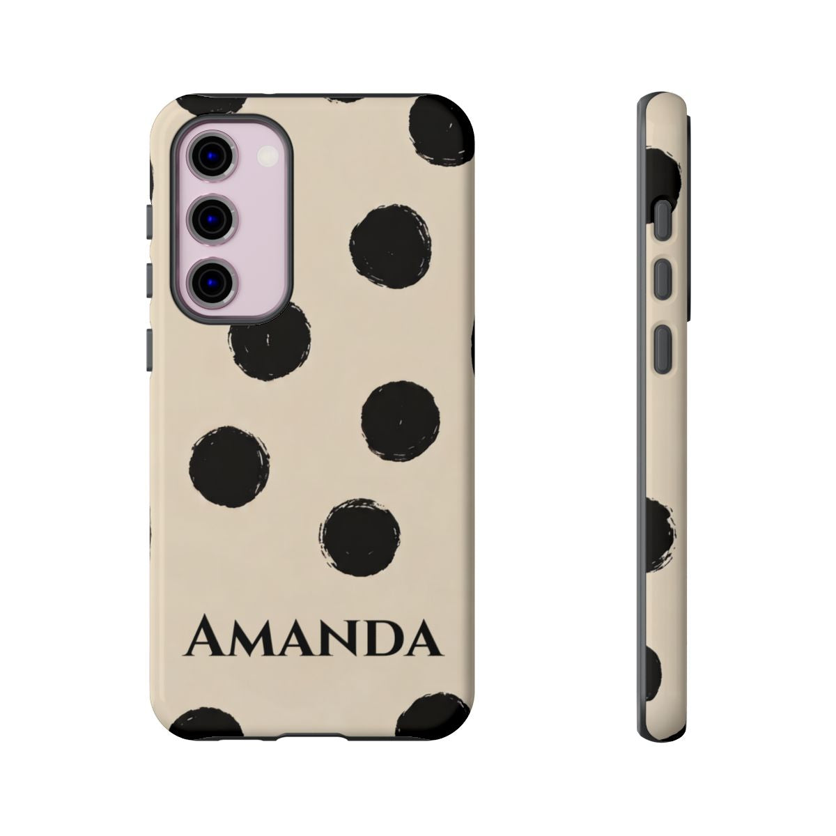 Personalized Polka Dot Phone Case – Custom Name Modern Abstract Aesthetic