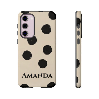 Personalized Polka Dot Phone Case – Custom Name Modern Abstract Aesthetic