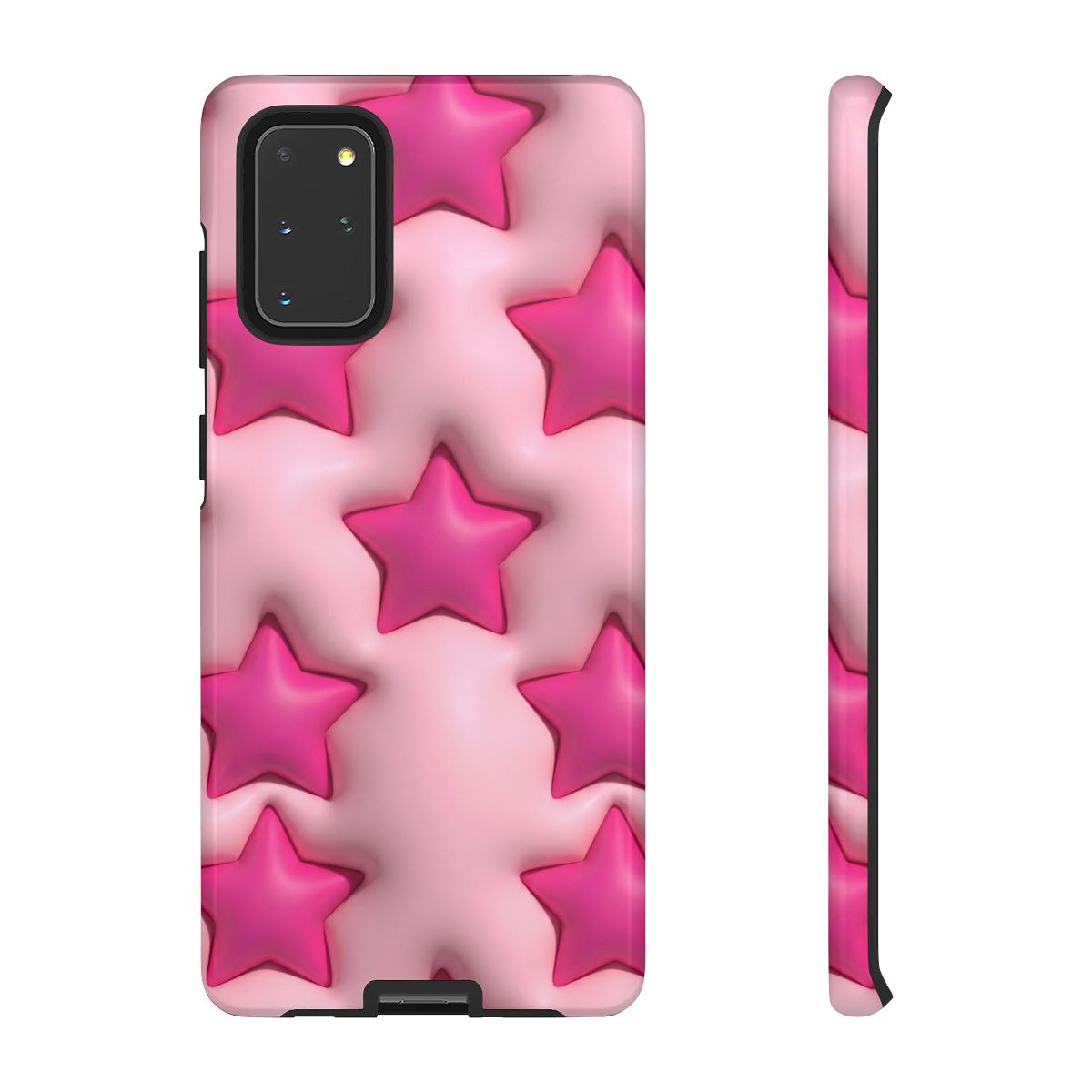 Pink Puffy Stars Aesthetic Phone Case - Cute Y2K Design