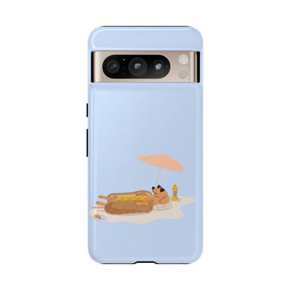 Funny Dachshund Phone Case – Minimalist Hot Dog Summer Aesthetic