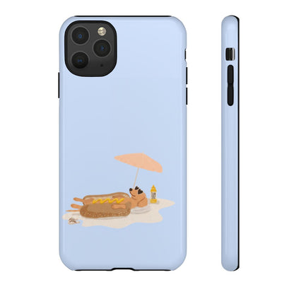 Funny Dachshund Phone Case – Minimalist Hot Dog Summer Aesthetic