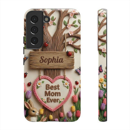 Personalized Best Mom Ever Phone Case - Whimsical Clay Garden