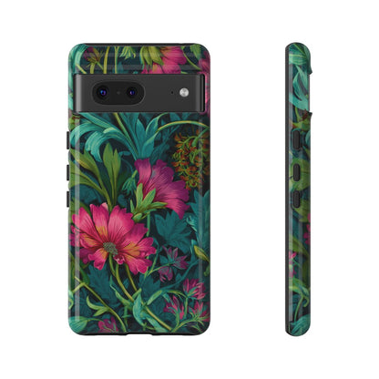 Deep Forest Floral Phone Case - Dark Botanical Illustration