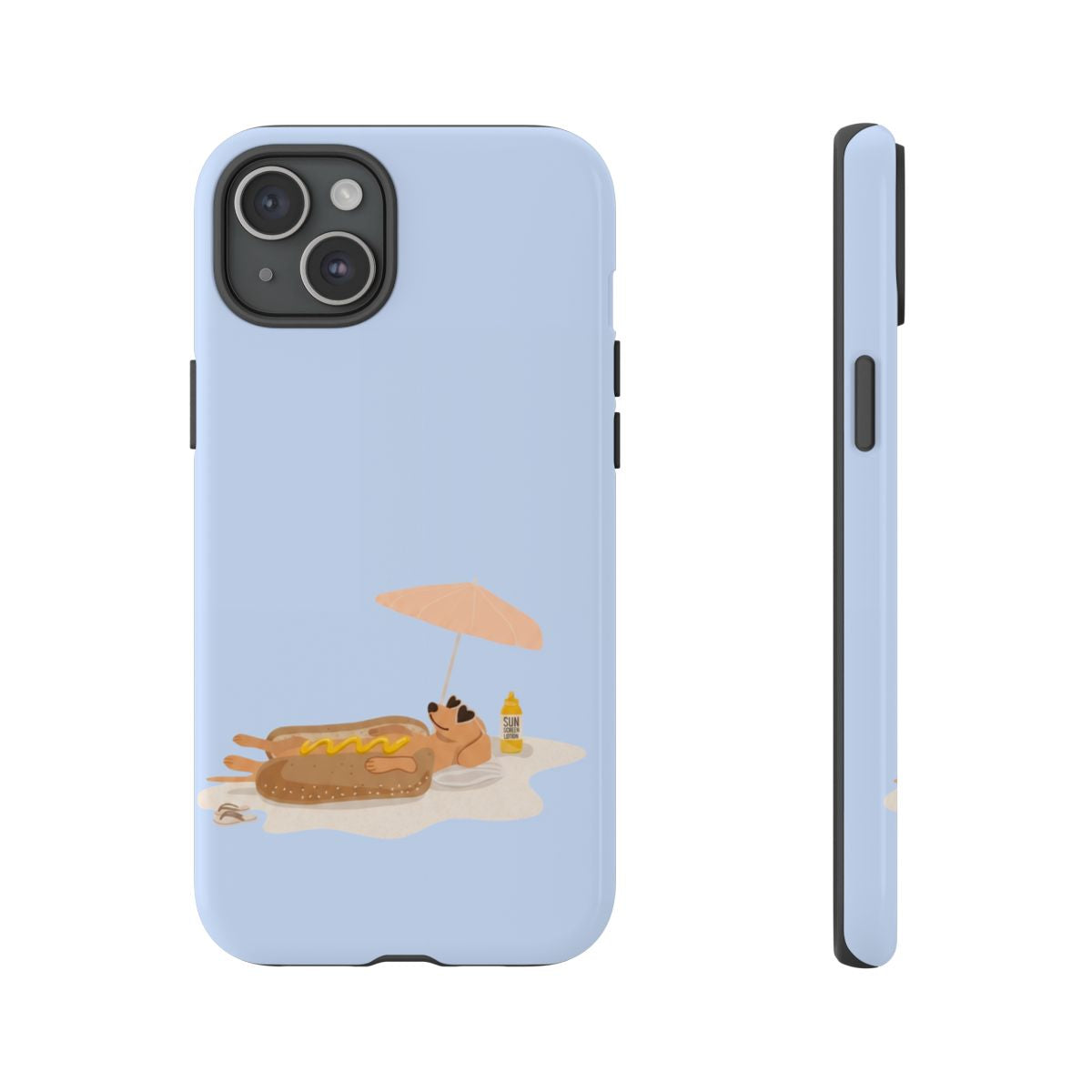 Funny Dachshund Phone Case – Minimalist Hot Dog Summer Aesthetic