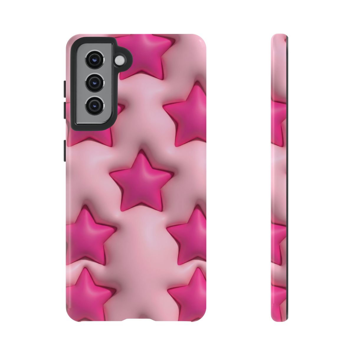 Pink Puffy Stars Aesthetic Phone Case - Cute Y2K Design