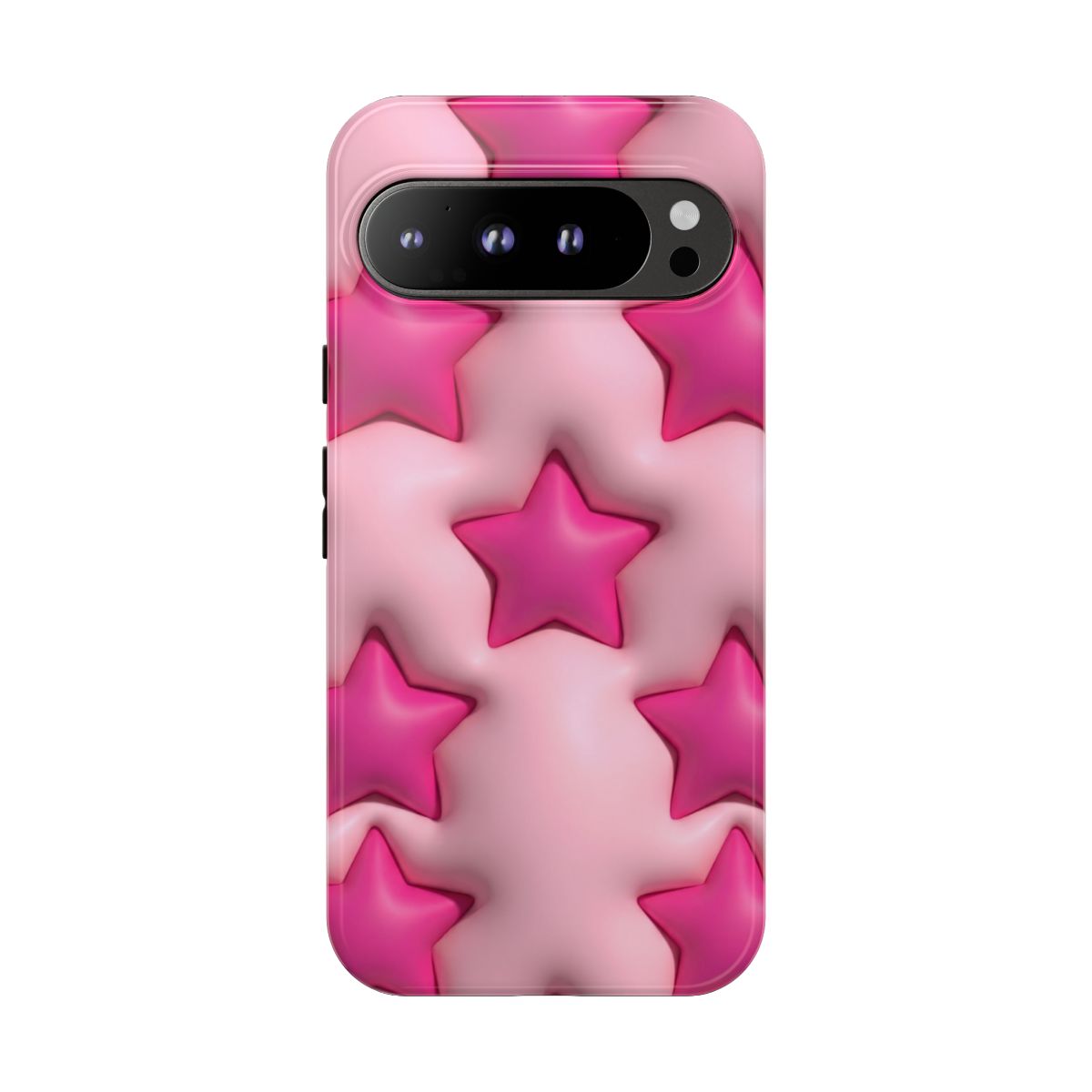 Pink Puffy Stars Aesthetic Phone Case - Cute Y2K Design