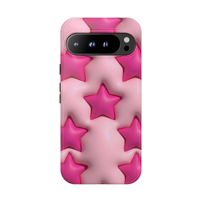 Pink Puffy Stars Aesthetic Phone Case - Cute Y2K Design