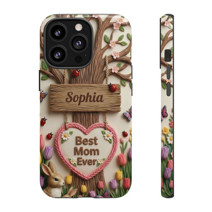 Personalized Best Mom Ever Phone Case - Whimsical Clay Garden