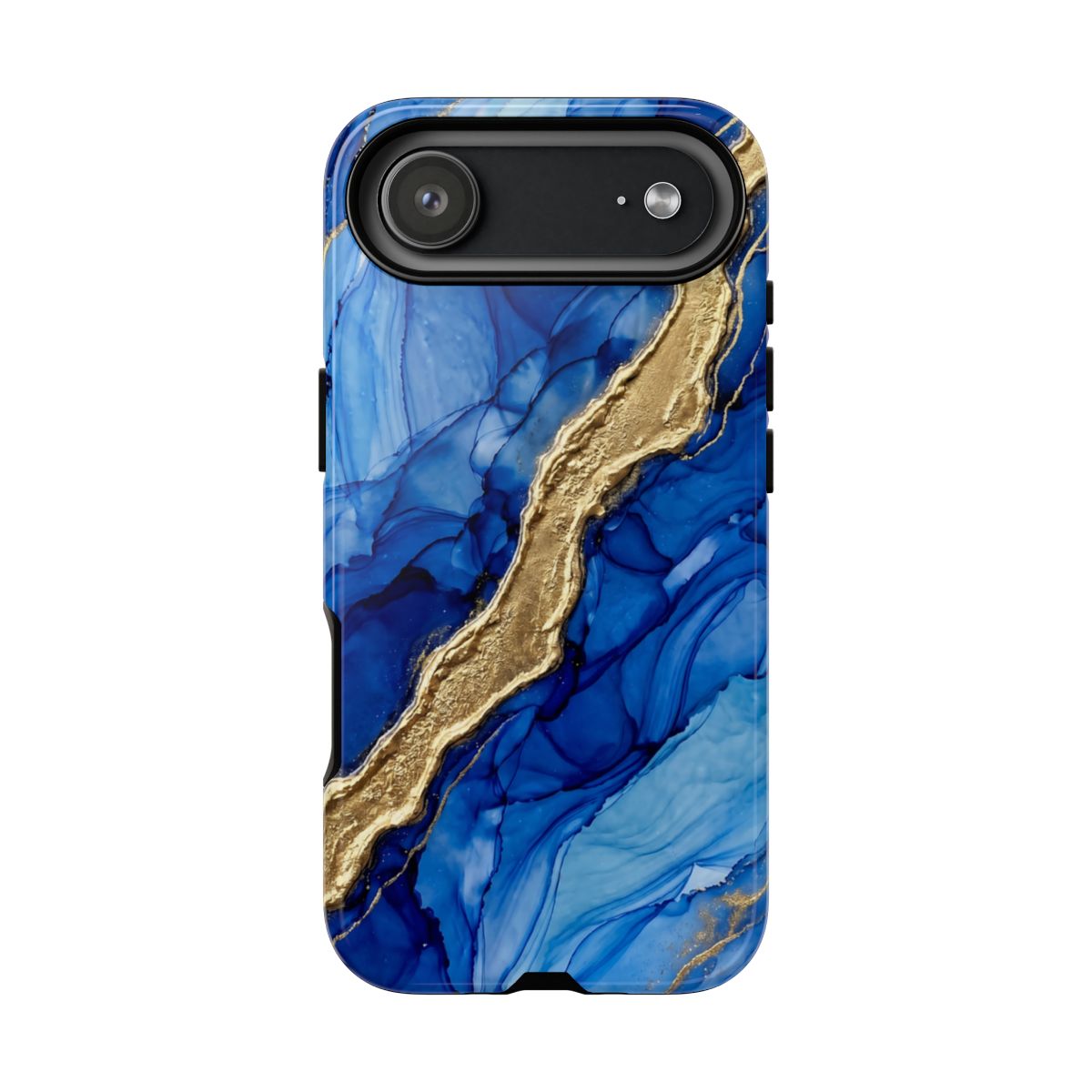 Blue Gold Marble Phone Case – Luxury Sapphire Geode Ink Art Design