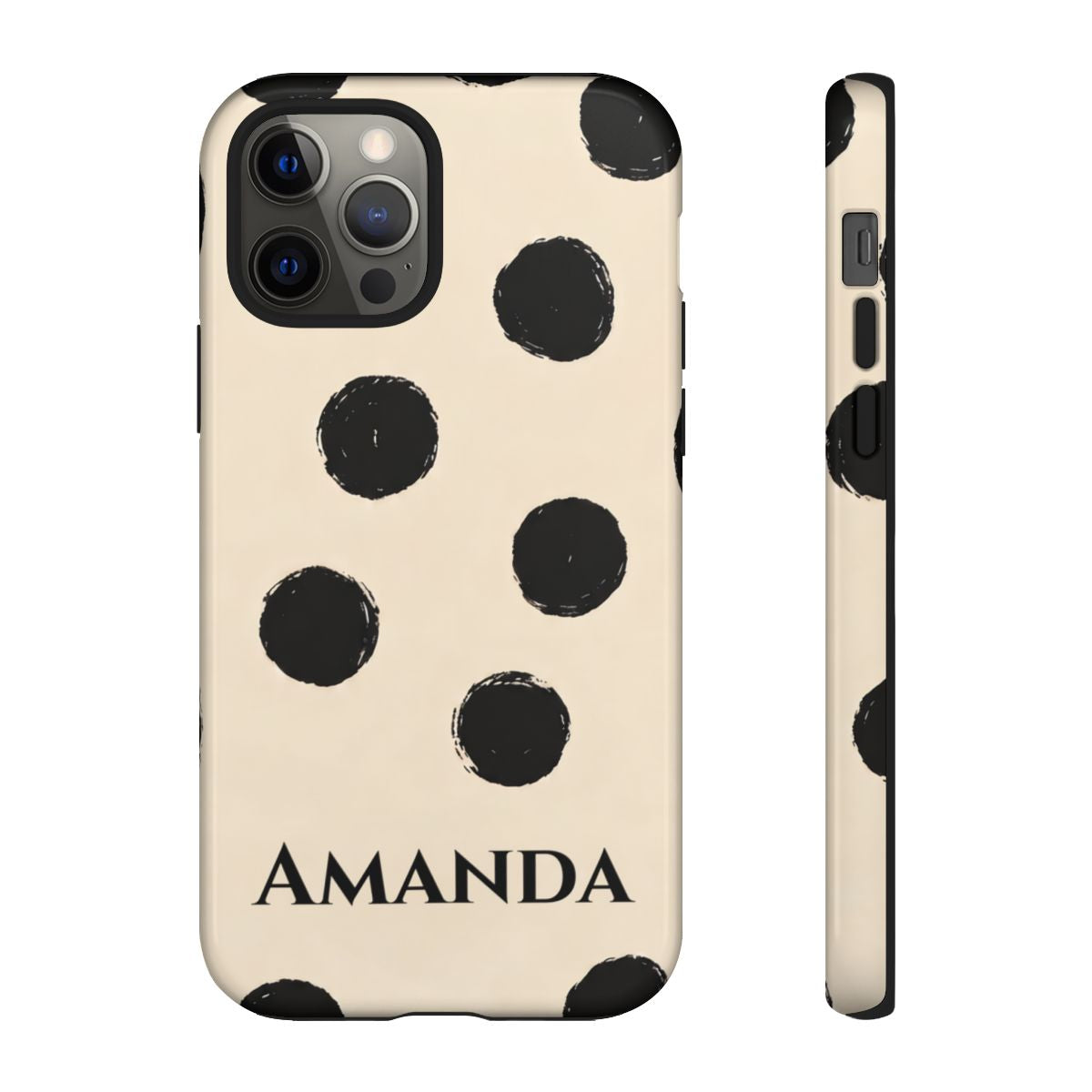 Personalized Polka Dot Phone Case – Custom Name Modern Abstract Aesthetic