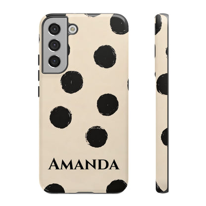 Personalized Polka Dot Phone Case – Custom Name Modern Abstract Aesthetic
