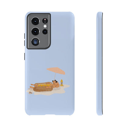 Funny Dachshund Phone Case – Minimalist Hot Dog Summer Aesthetic