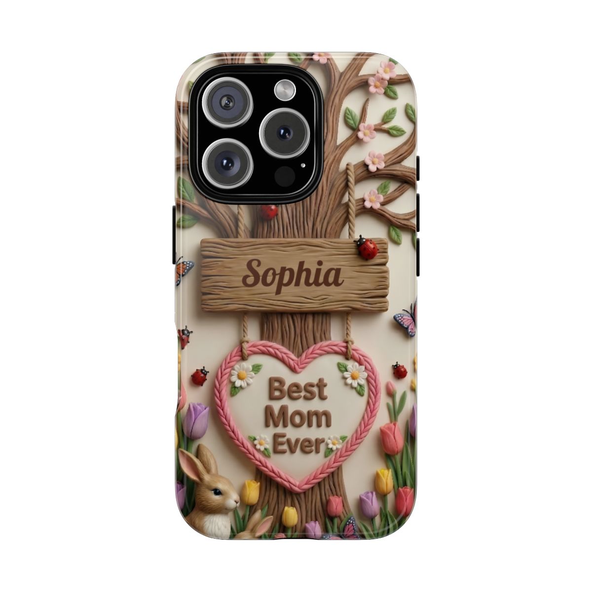 Personalized Best Mom Ever Phone Case - Whimsical Clay Garden