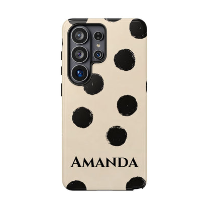 Personalized Polka Dot Phone Case – Custom Name Modern Abstract Aesthetic