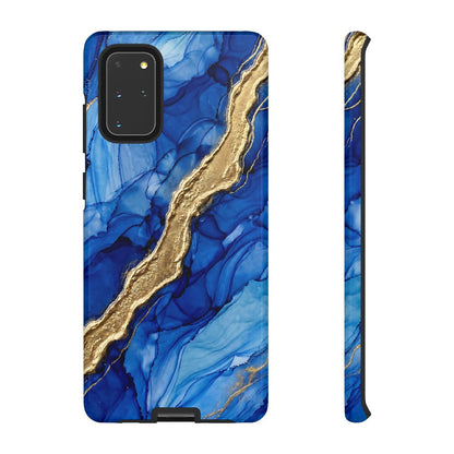 Blue Gold Marble Phone Case – Luxury Sapphire Geode Ink Art Design