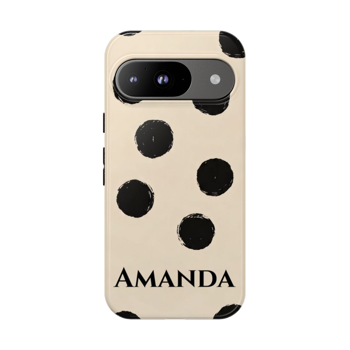 Personalized Polka Dot Phone Case – Custom Name Modern Abstract Aesthetic