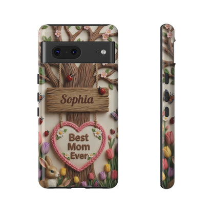 Personalized Best Mom Ever Phone Case - Whimsical Clay Garden
