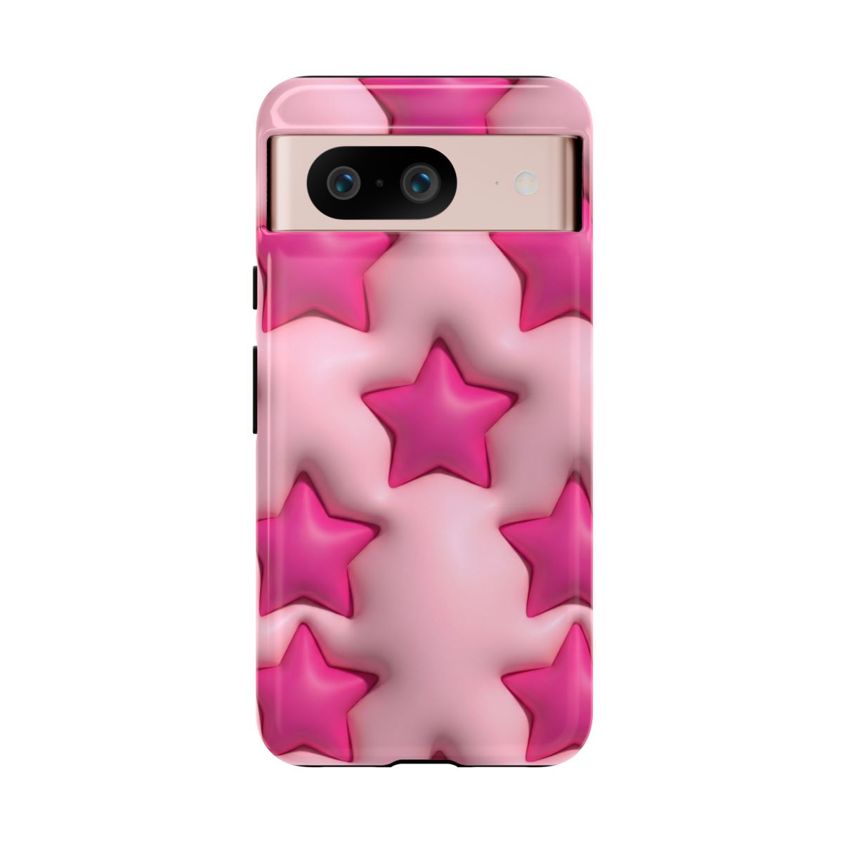 Pink Puffy Stars Aesthetic Phone Case - Cute Y2K Design