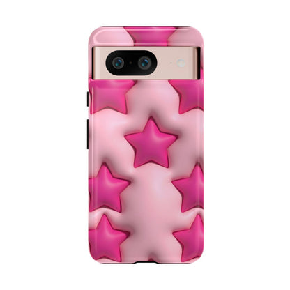 Pink Puffy Stars Aesthetic Phone Case - Cute Y2K Design
