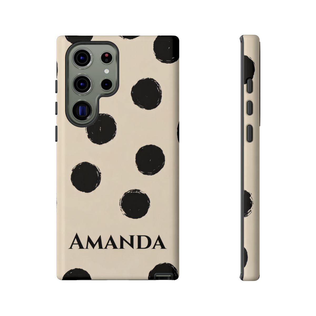 Personalized Polka Dot Phone Case – Custom Name Modern Abstract Aesthetic