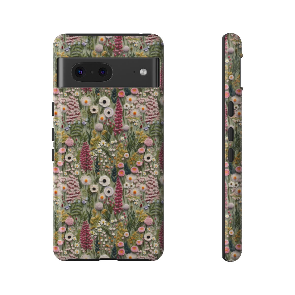 Botany Phone Case – Meadow Wildflower Embroidery Aesthetic