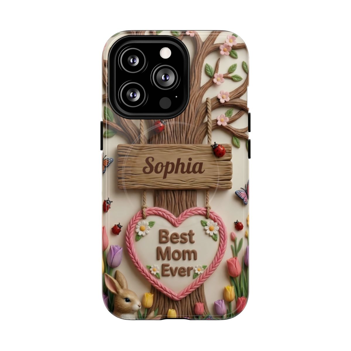 Personalized Best Mom Ever Phone Case - Whimsical Clay Garden