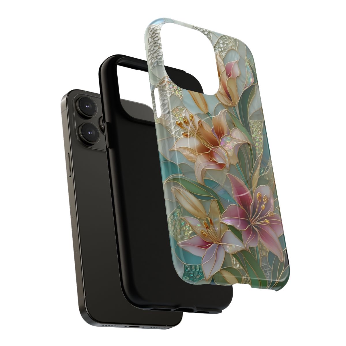 Mosaic Lily Phone Case - Stained Glass Floral Art