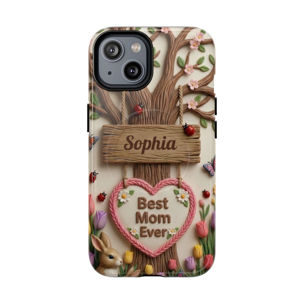 Personalized Best Mom Ever Phone Case - Whimsical Clay Garden