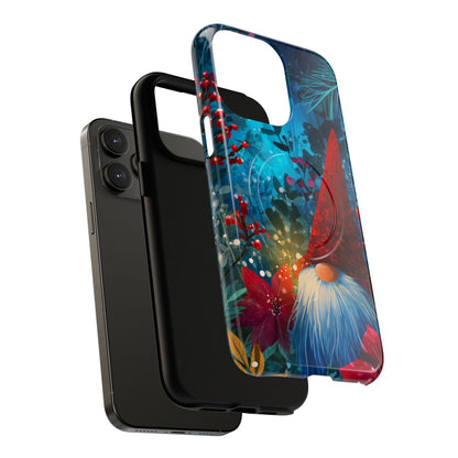 Enchanted Forest Gnome Phone Case - Whimsical Red Hat Garden Art