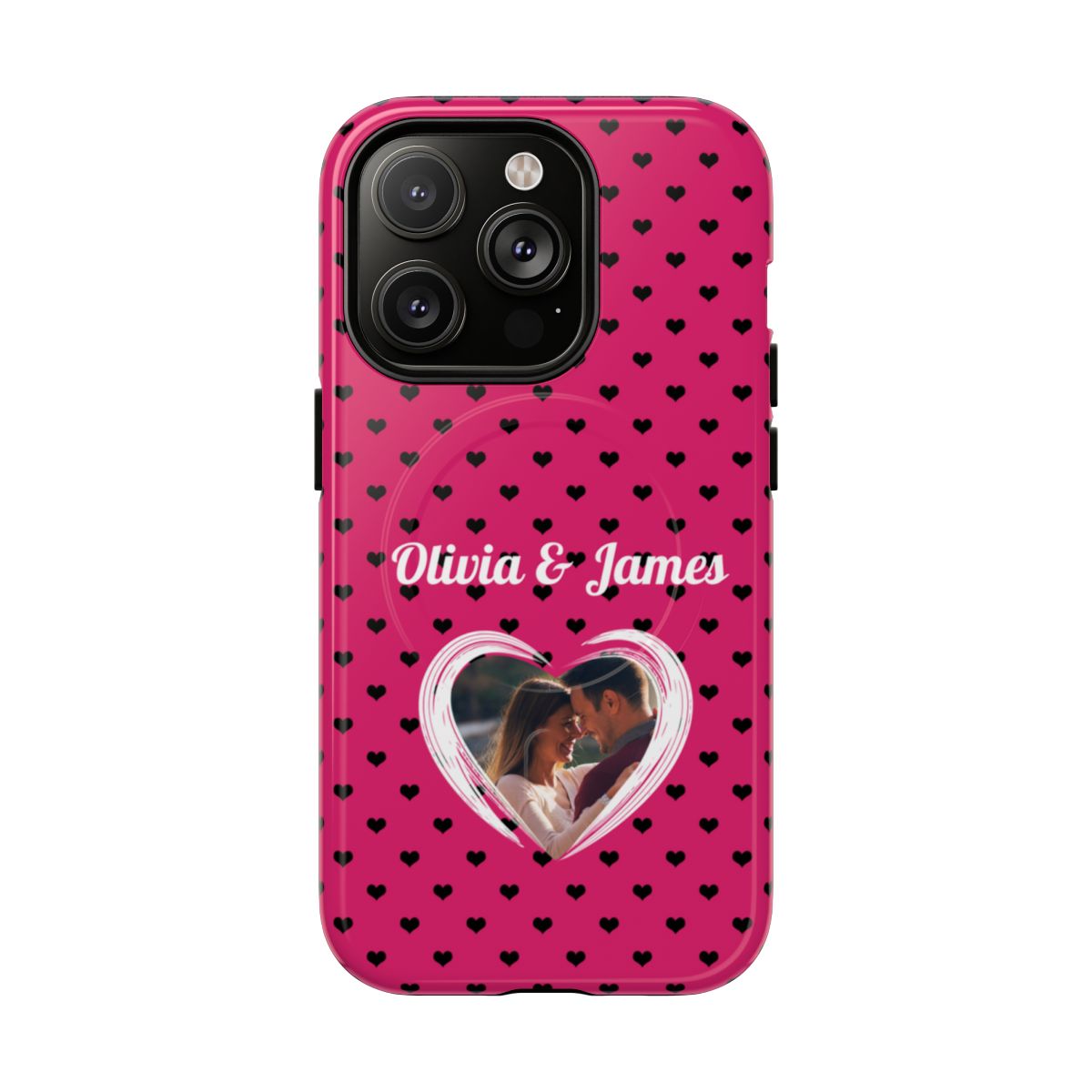 Personalized Photo Pink Heart Phone Case - Custom Photo & Name