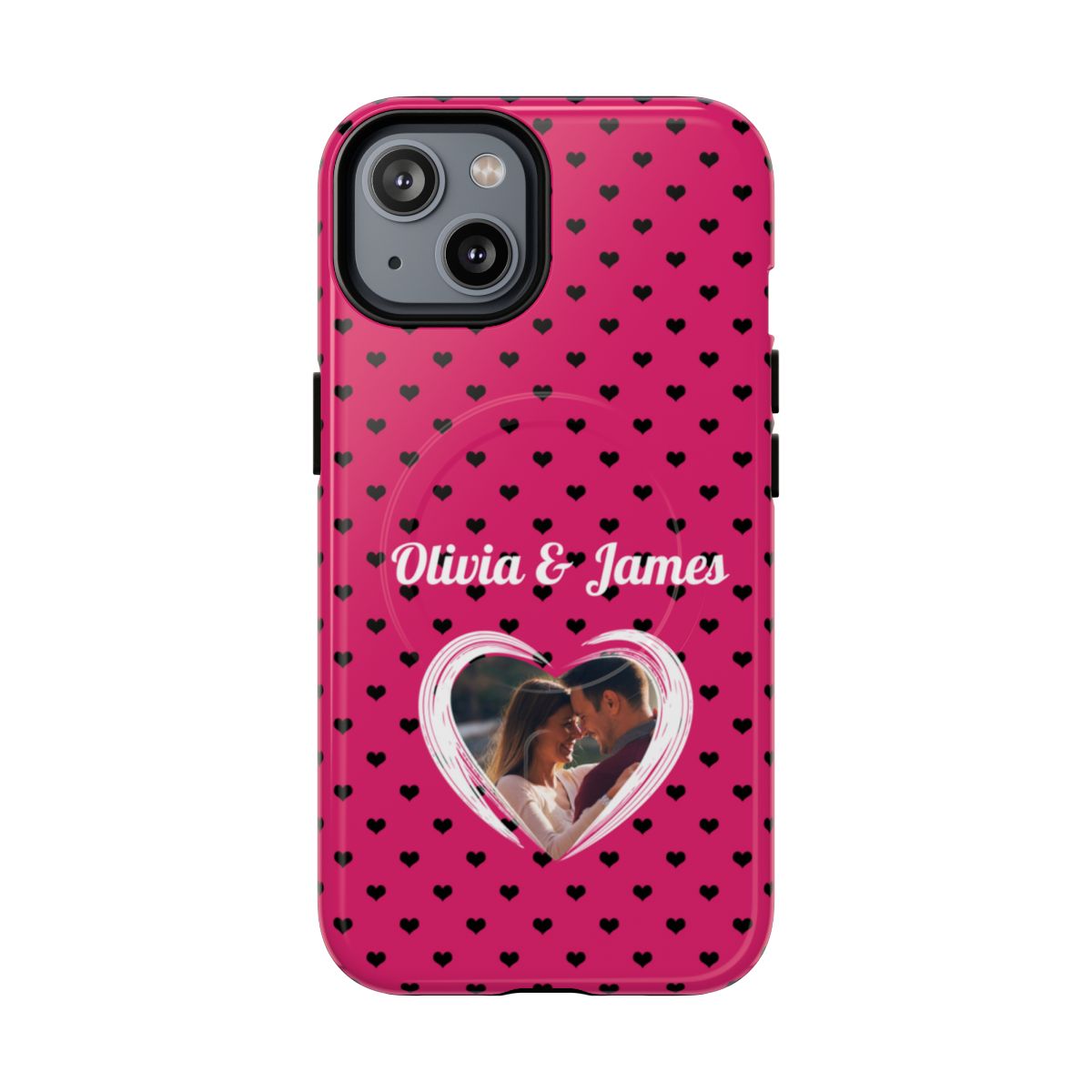 Personalized Photo Pink Heart Phone Case - Custom Photo & Name