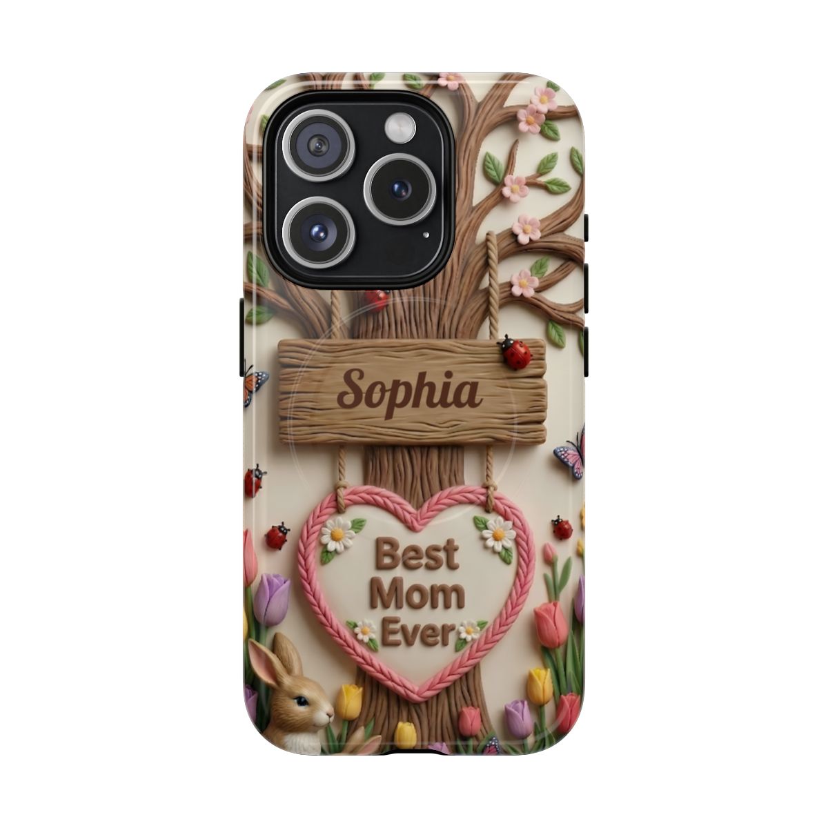 Personalized Best Mom Ever Phone Case - Whimsical Clay Garden