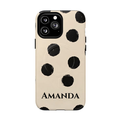 Personalized Polka Dot Phone Case – Custom Name Modern Abstract Aesthetic