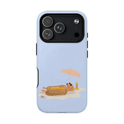 Funny Dachshund Phone Case – Minimalist Hot Dog Summer Aesthetic