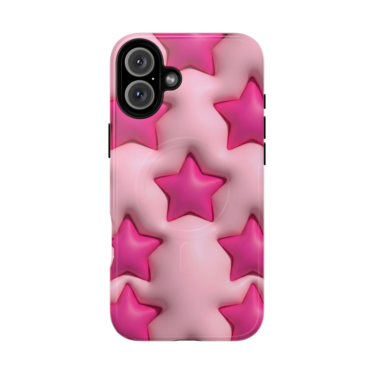 Pink Puffy Stars Aesthetic Phone Case - Cute Y2K Design