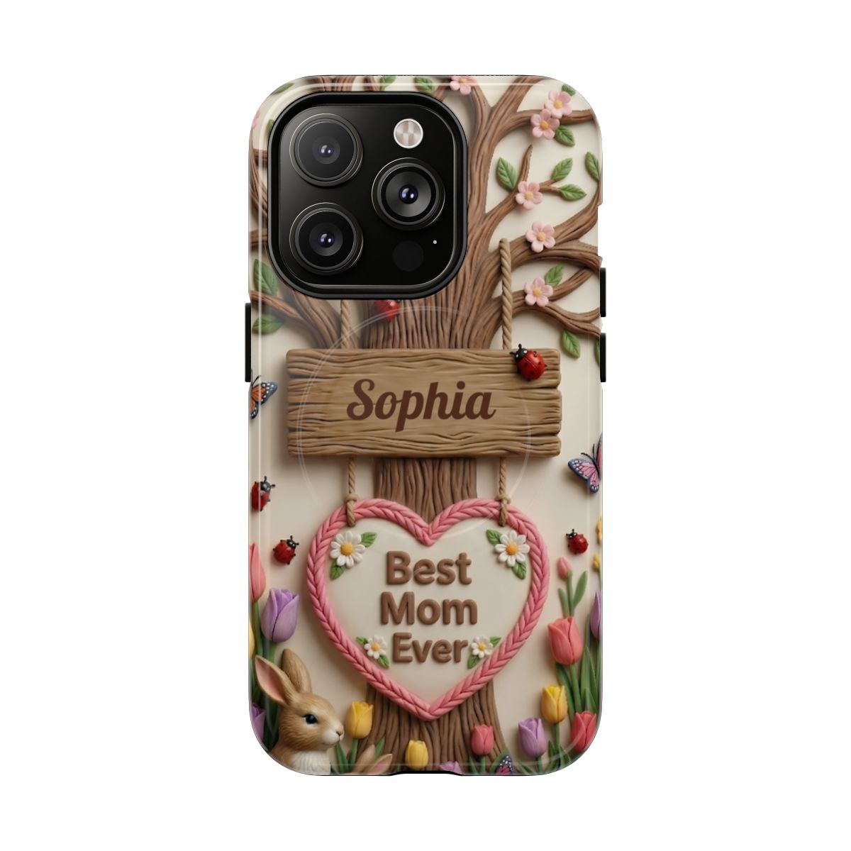 Personalized Best Mom Ever Phone Case - Whimsical Clay Garden