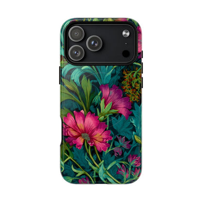 Deep Forest Floral Phone Case - Dark Botanical Illustration