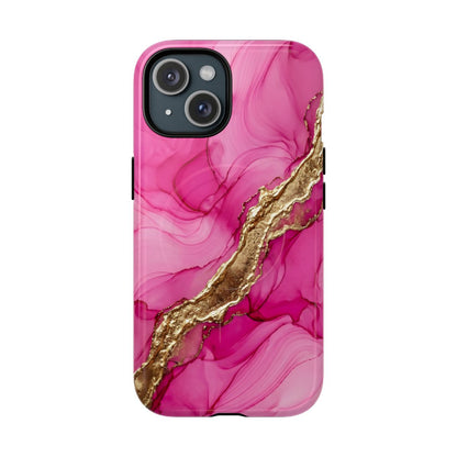Pink Gold Marble Phone Case – Luxe Alcohol Ink Aesthetic