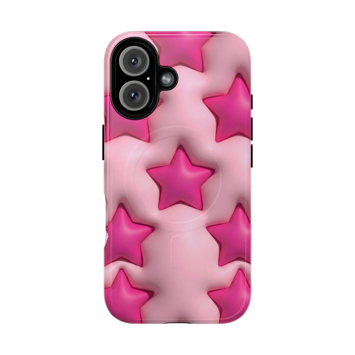 Pink Puffy Stars Aesthetic Phone Case - Cute Y2K Design