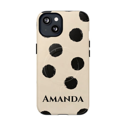 Personalized Polka Dot Phone Case – Custom Name Modern Abstract Aesthetic